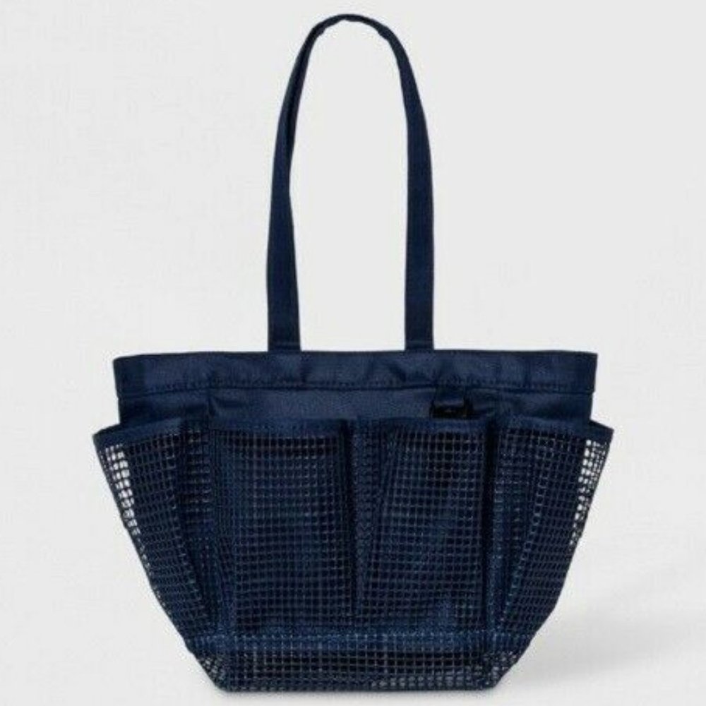NWT Room Essentials Navy Blue Mesh Shower Caddy - Picture 2 of 11